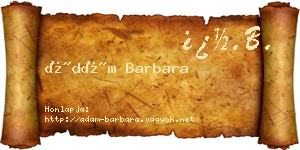 Ádám Barbara névjegykártya
